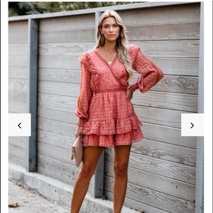 never worn mauve ruffle dress!!